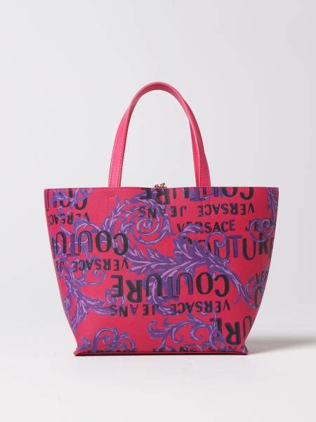 borsa versace jeans fantasia floreale rosa e azzurro|Borse Versace Jeans Couture da donna .